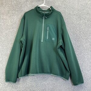 Duluth Trading Co Pullover Mens 3XL Green AKHG Alaskan Hardgear 1/4 Zip Fleece